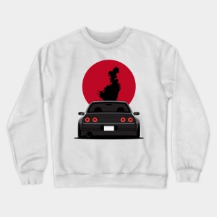 Nissan Skyline R32 Samurai on red moon Crewneck Sweatshirt